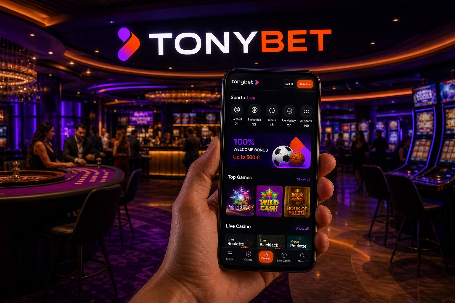 Tonybet mobile lobby